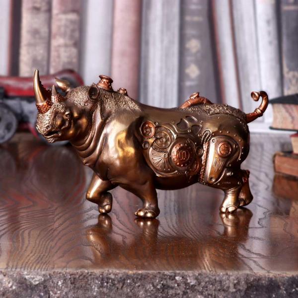 Photo #5 of product D5831U1 - Bronze Steampunk Rhino Figurine 29.5cm