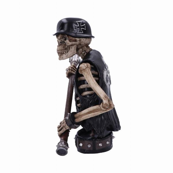 Photo #2 of product B4875P9 - James Ryman Ride Out Of Hell Biker Skeleton Bust Ornament