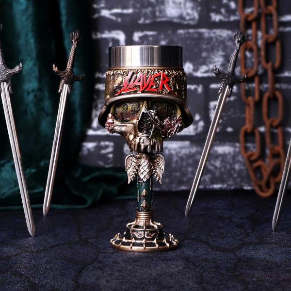 Photo #5 of product B5581T1 - Officially Licensed Slayer Eagle Helmet Skull Logo Goblet