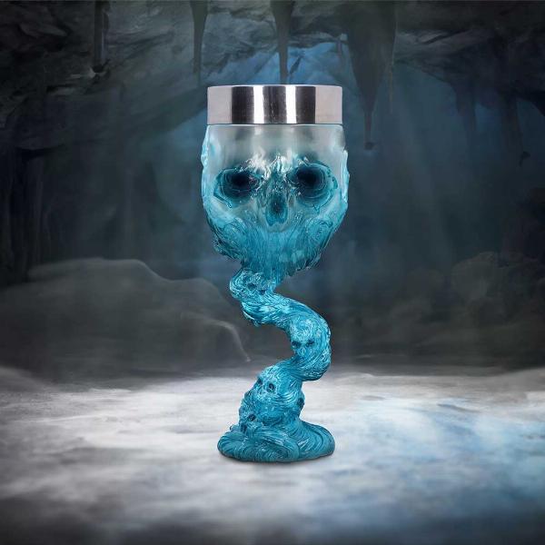 Photo #5 of product B6789B24 - Soul Spirit Clear Blue Skull Goblet