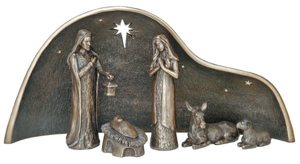 Photo of The Holy Family Crib Nativity Bronze Figurine Large 44cm