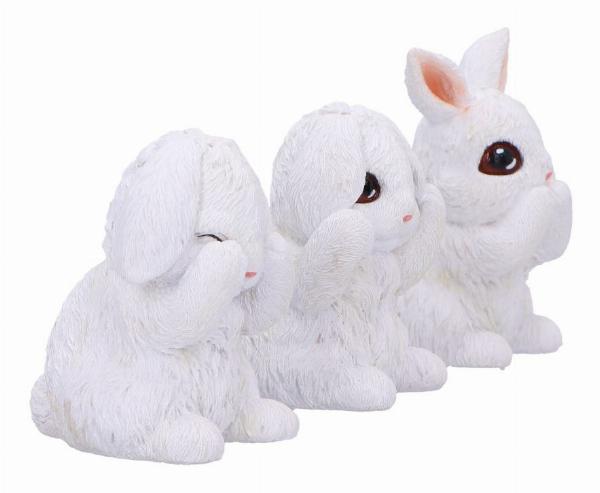 Photo #4 of product B6900C24 - Three Wise White Bunny Figurines