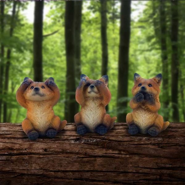 Photo #5 of product U6722A24 - Three Wise Foxes Figurines 8.5cm