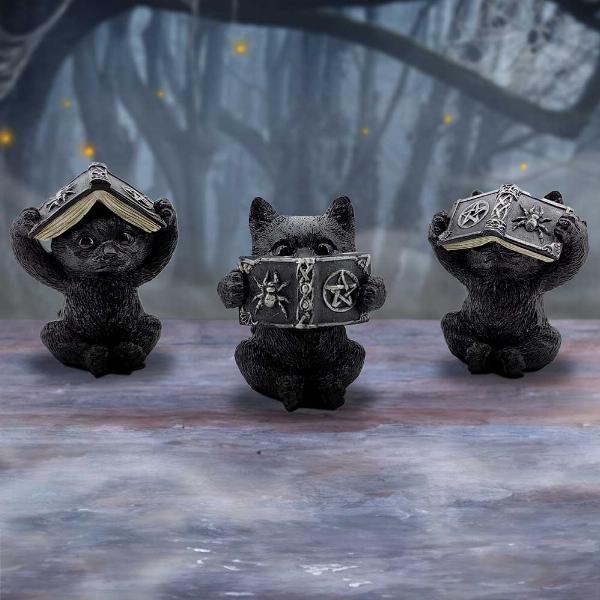 Photo #5 of product U6717A24 - Three Wise Witchy Black Spell Cats 8.5cm