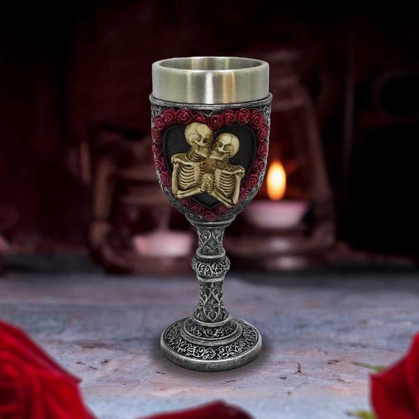 Photo #5 of product U6732A24 - To Have and To Hold Skeleton Lovers Goblet 19.5cm