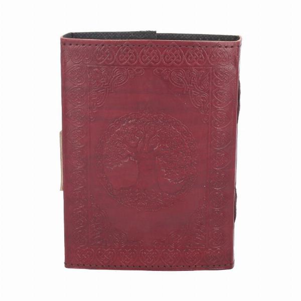 Photo #4 of product D1666E5 - Lockable Tree Of Life Red Leather Journal 13 x 18cm