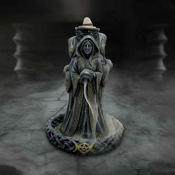 Photo #5 of product D6769A24 - Triple Moon Goddess Backflow Incense Burner 15.5cm