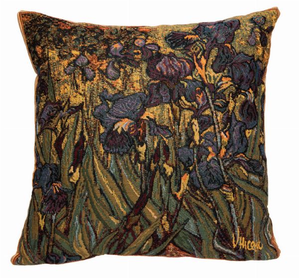 Phot of Van Gogh Irises Tapestry Cushion 1