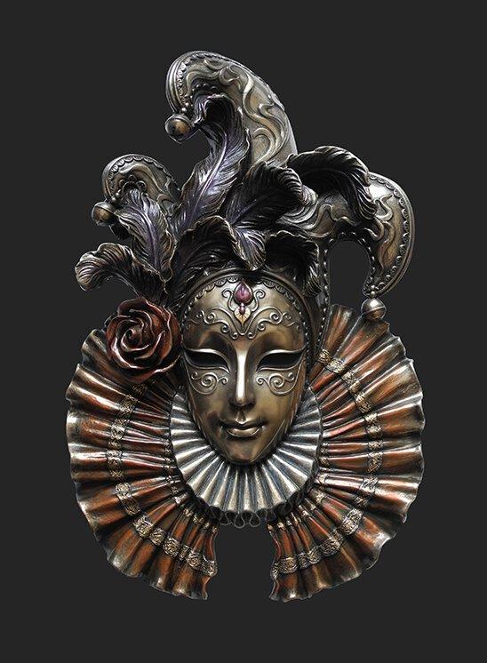 Venetian Mask Queen Bronze Wall Plaque