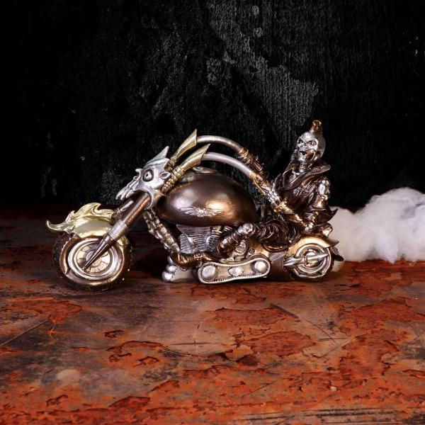 Photo #5 of product U5460T1 - Wheels of Steel 29cm Steampunk Motorcycle Skeleton Figurine.
