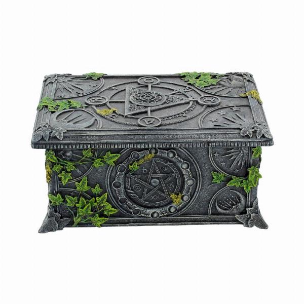 Photo #1 of product B2540G6 - Ivy Covered Wiccan Pentagram Tarot Trinket Box