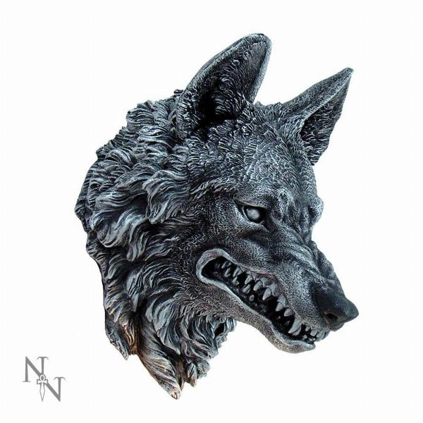 Photo #2 of product NEM2848 - Menacing Grey Snarling Wolf Wall Plaque