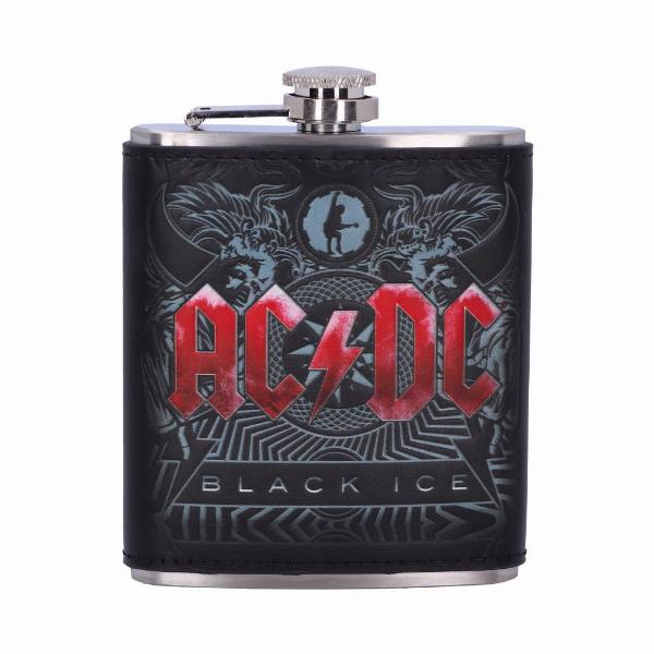 Photo #1 of product B5521T1 - Officially Licensed AC/DC Black Ice Album Embossed Hip Flask