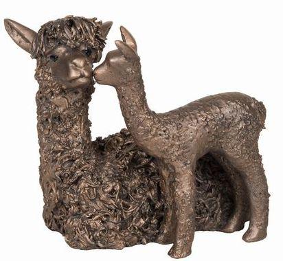 Photo of Alpaca and Baby Bronze Sculpture
