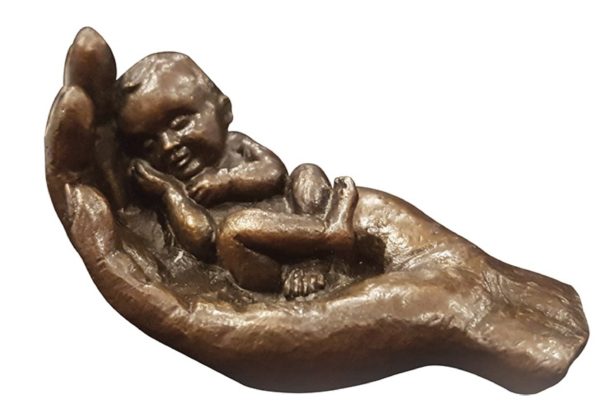 Photo of Baby in Hand Small Bronze Figurine Art in Bronze Limited Edition of 100