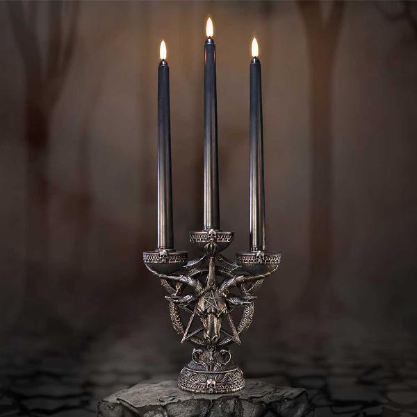 Photo #5 of product B6919C24 - Baphomet's Radiance Candelabra with LED Candles