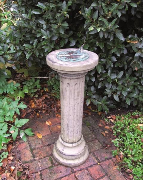Photo of Brighton Stone Column with Aged Brass Sundial