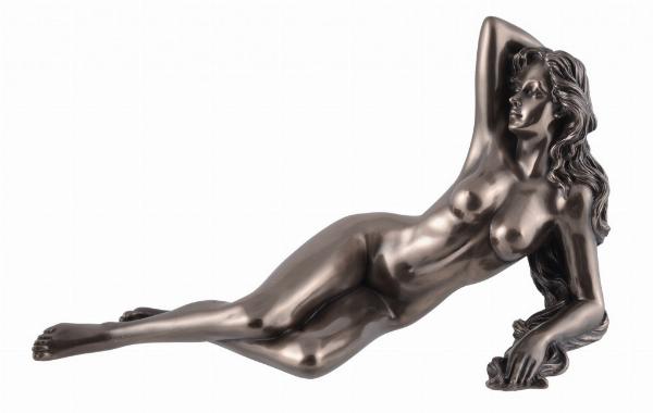 Photo of Bronze Nude Female Lying Figurine