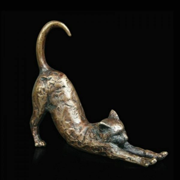 Photo of Cat Stretching Bronze Miniature (Butler and Peach)