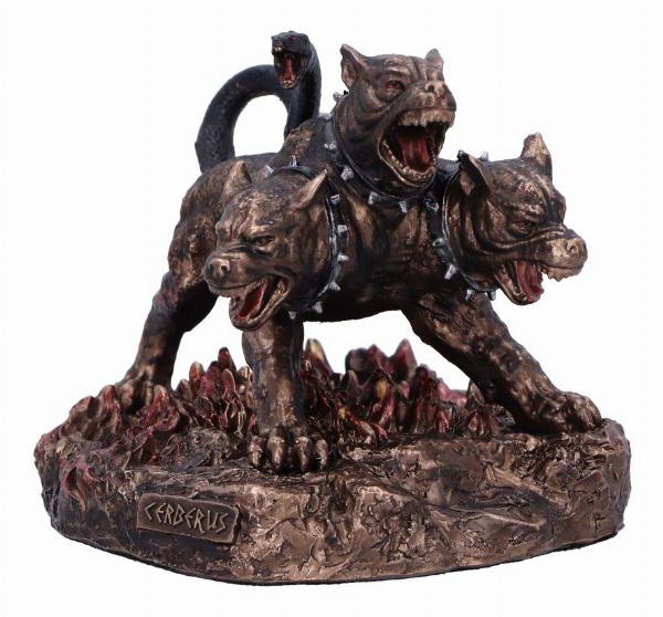 Photo #2 of product D6815B24 - Cerberus the Three Headed Hound of Hades Bronze Figurine