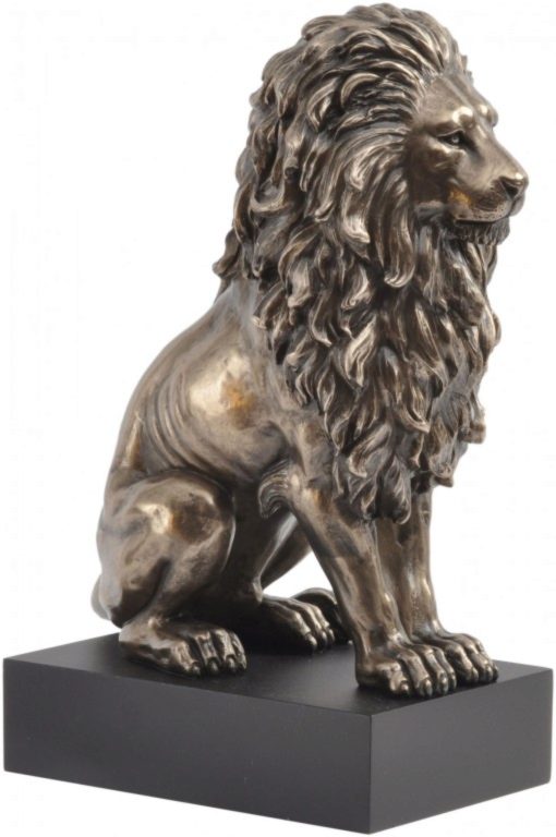 Photo of Classical Bronze Lion on Plinth 23 cm