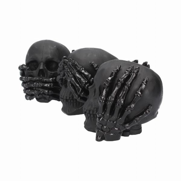 Photo #2 of product C3606J7 - Dark See No, Hear No, Speak No Evil Skull Figures Ornaments