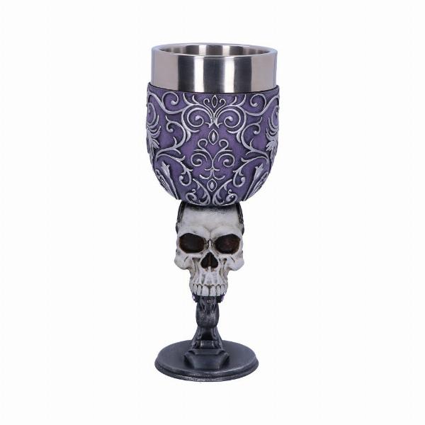 Photo #4 of product B5168R0 - Deaths Desire Twin Skull Heart Set of Two Goblets