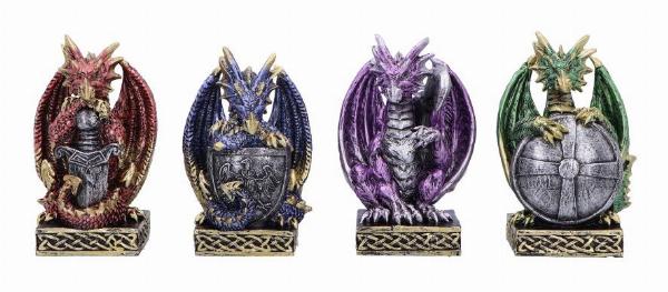 Photo #1 of product U6743A24 - Defend the Hoard Dragon Protector Figurines (Set of 4) 10cm