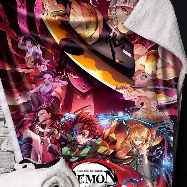 Photo #2 of product C6930C24 - Demon Slayer Entertainment District Arc Fleece Throw