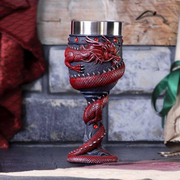 Photo #5 of product B5882V2 - Dragon Coil Goblet Red 20cm