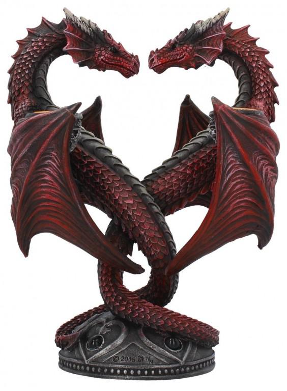Photo of Dragon Heart Twin Candle Stick Red (Anne Stokes)