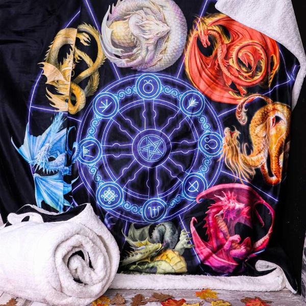 Photo #3 of product B6097W2 - Anne Stokes Dragons of the Sabbats Throw, 160cm