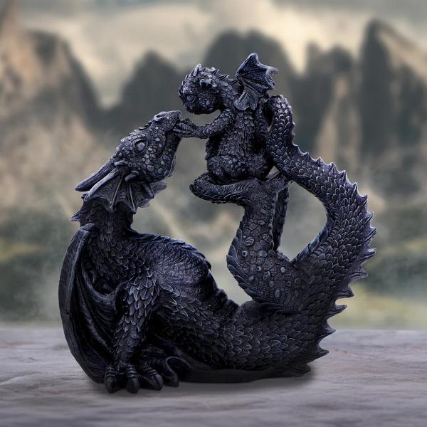 Photo #5 of product U6866C24 - Black Drakaina and Dragonling Figurine