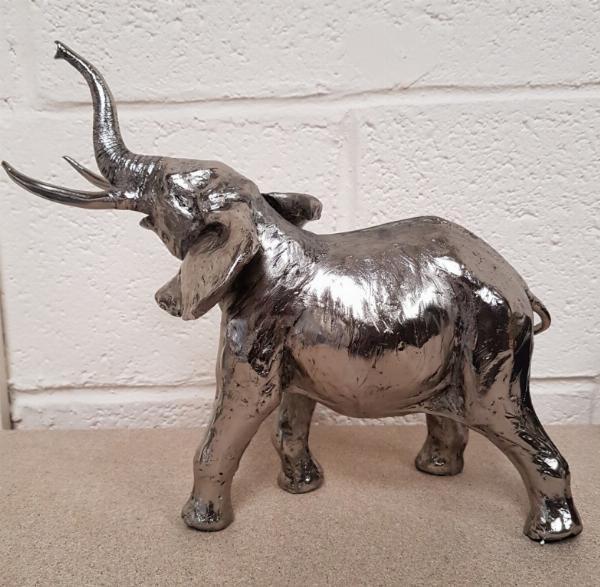 Photo of Elephant Nickel Plated Figurine 30 cm Michael Simpson