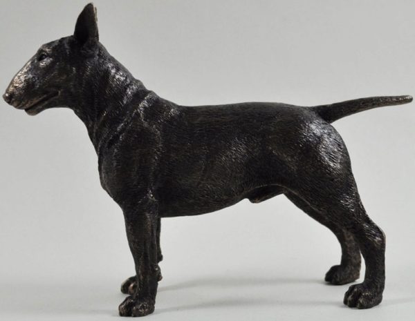 Photo of English Bull Terrier Standing Bronze Dog Sculpture 14.5cm