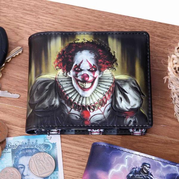 Photo #2 of product B4357M8 - James Ryman Evil Clown Wallet Gothic Horror Scary Purse