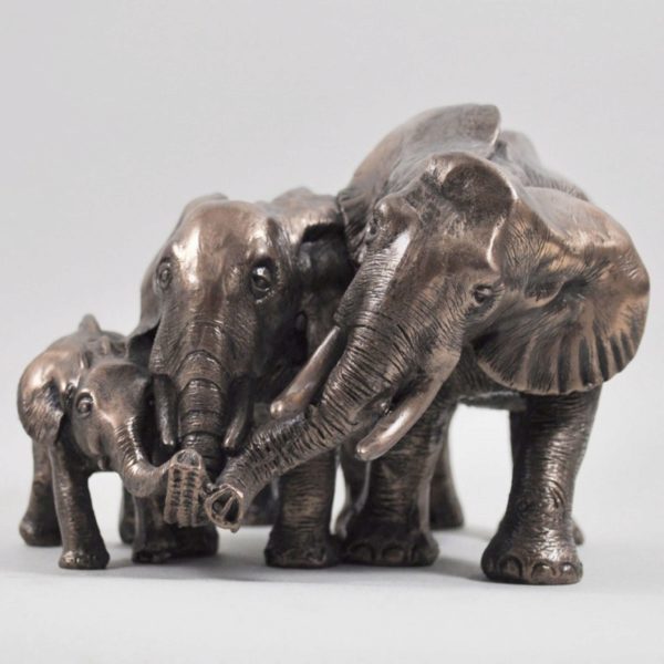 Photo of Family of Elephants Bronze Sculpture