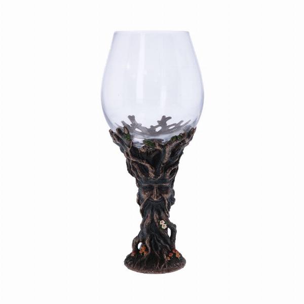 Photo #1 of product D5410T1 - Bronze Forest Nectar Ancient Tree Spirit Green Man Goblet Wine Glass