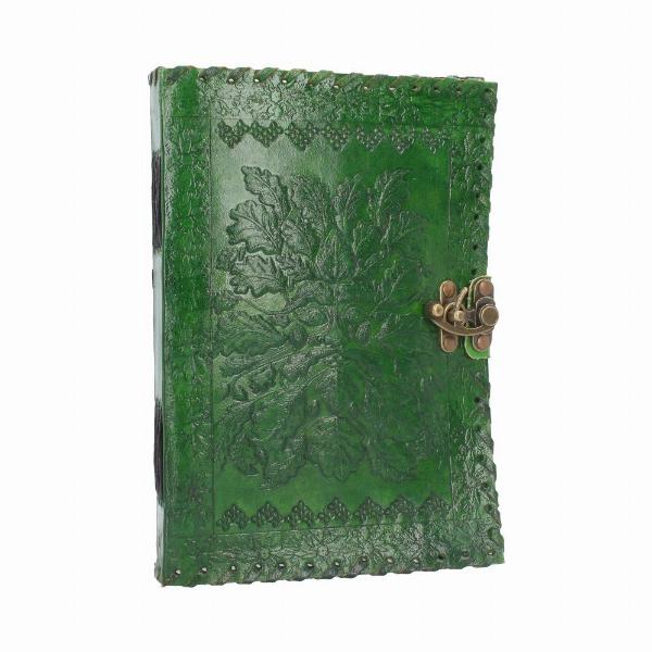 Photo #1 of product D4272M8 - Real Leather Greenman Green Embossed Journal with Lock