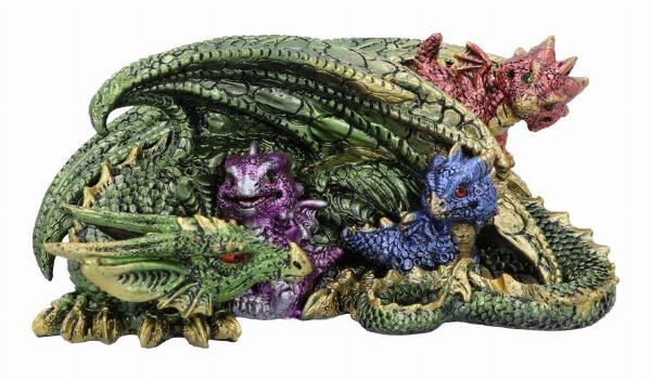 Photo #1 of product U6332X3 - Hatchling Horde Metallic Dragon Figurine 17.3cm