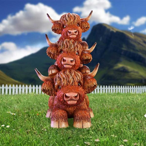 Photo #5 of product B6902C24 - Highland Cow Totem Figurine