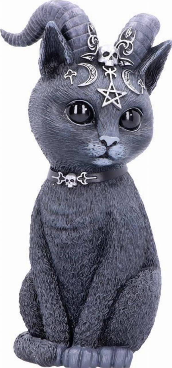 Horned Demon Cat Figurine Large Pawzuph | Gothic Gifts