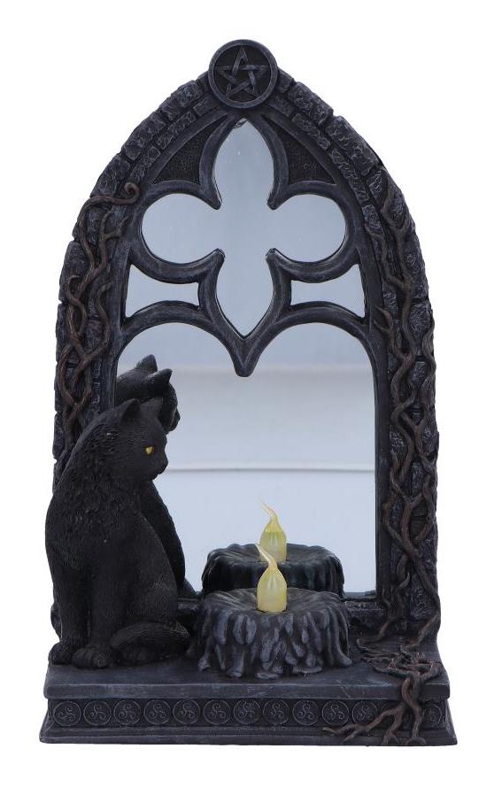 Photo #1 of product D6768A24 - Magic Mirror Cat Figurine 21cm