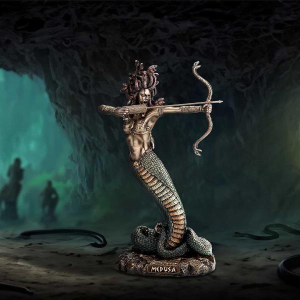 Photo #2 of product D6814B24 - Medusas Wrath Medium Bronze Figurine