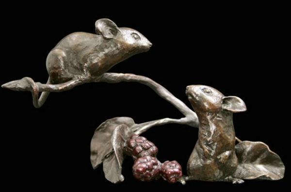 Photo of Mice with Berries Bronze Figurine (Limited Edition) Michael Simpson