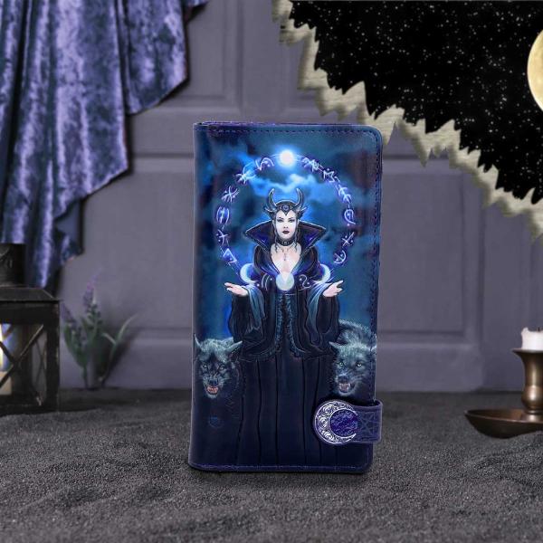 Photo #5 of product B6128W2 - Anne Stokes Moon Witch Embossed Purse 18.5cm