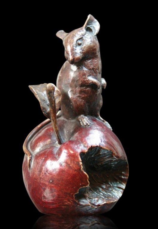 Photo of Mouse on Apple Bronze Figurine (Limited Edition) Michael Simpson