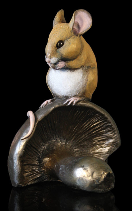 Photo of Mouse on Mushroom Bronze Figurine Michael Simpson