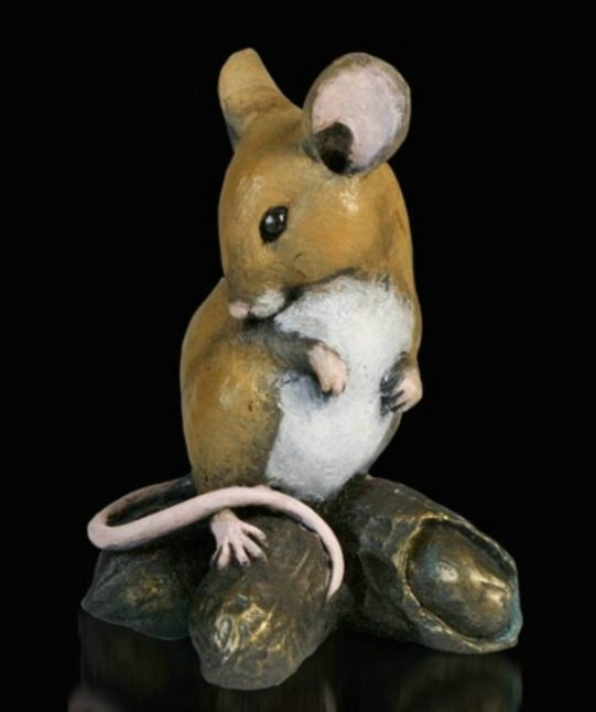 Photo of Mouse with Monkey Nuts Bronze Figurine Michael Simpson