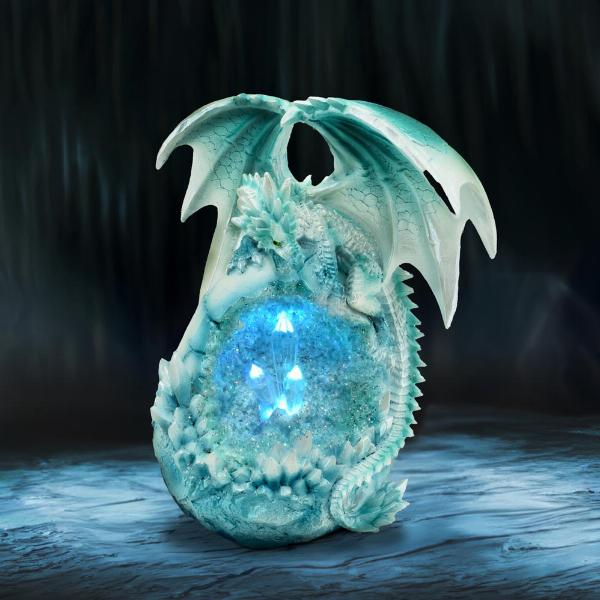 Photo #5 of product U6869C24 - Northern Lights Light Up Dragon Geode Ornament